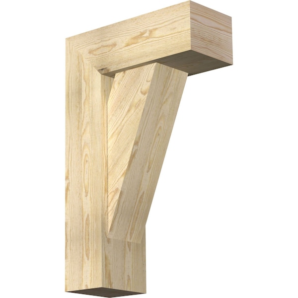 Ekena Millwork Traditional Block Rough Sawn Bracket w/ Offset Brace, Douglas Fir, 8"W x 20"D x 32"H BKT0806X20X32TRA05RDF - main